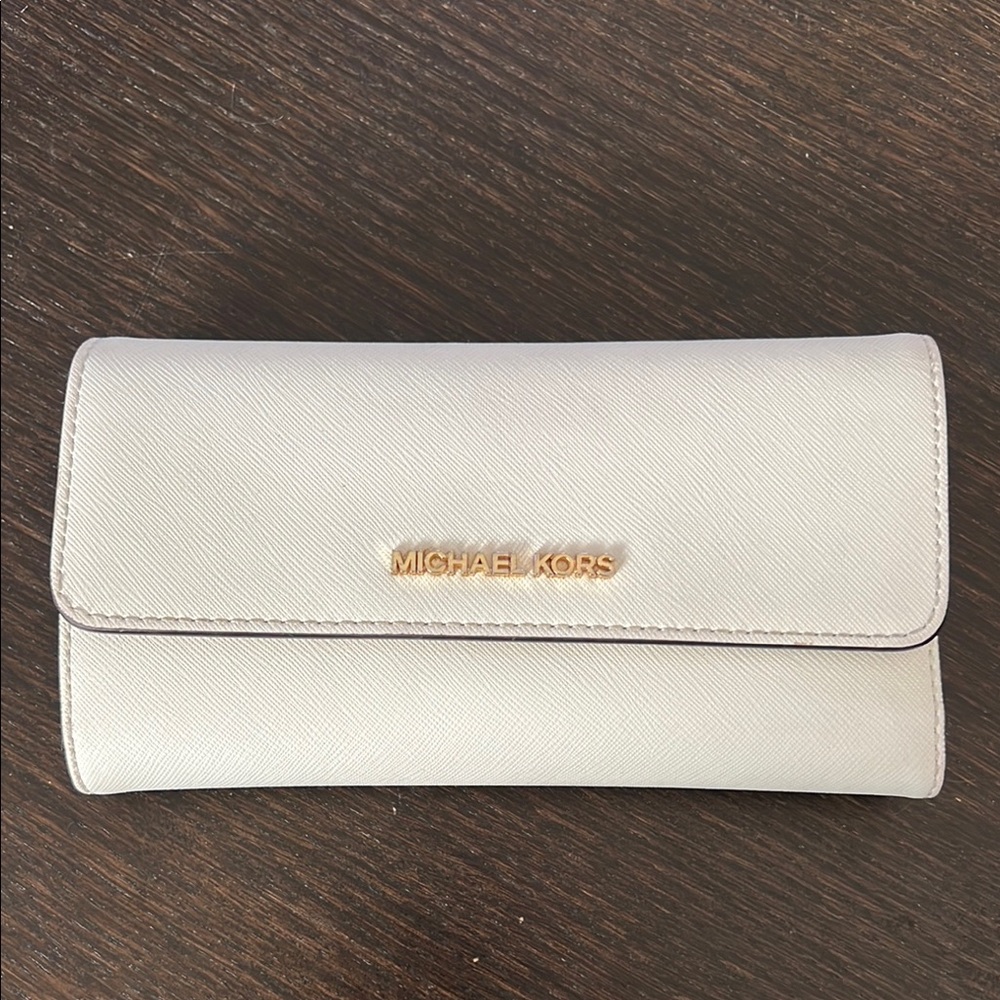 Michael Kors Cream Leather Trifold Wallet